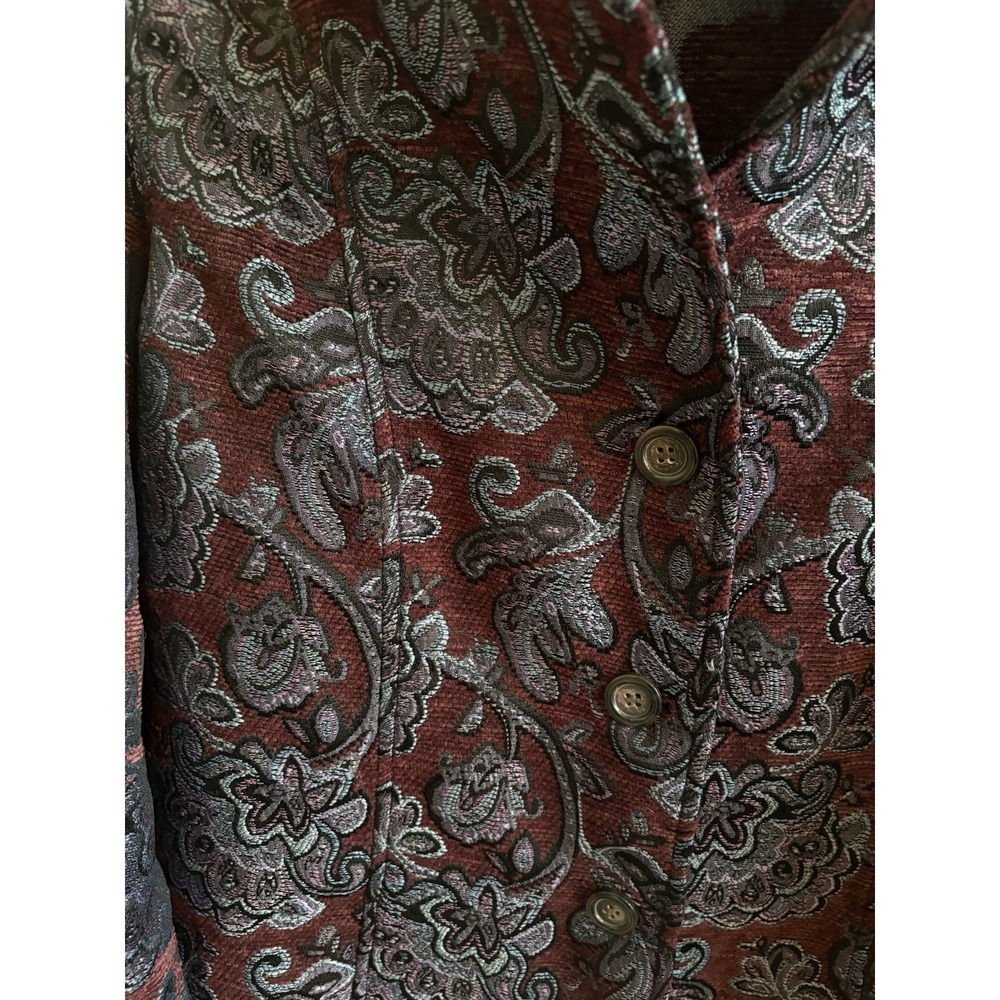 real comfort by Chadwick‎ Women's Burgundy Paisley Tapestry Jacket 18W - Picture 4 of 6